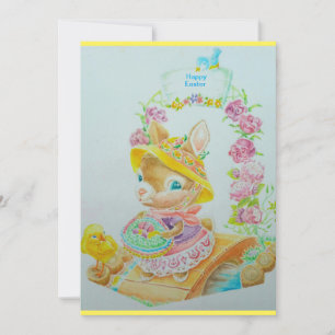Agradecimiento Tarjeta de saludos de Pascua para la pequeña nieta