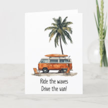 Tarjeta de saludos de Waves VW Campervan