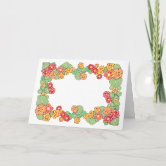 Agradecimiento Tarjeta de salutación floral de verano en blanco p