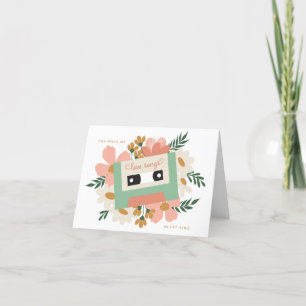 Agradecimiento Tarjeta de San Valentín Cassette Floral Heart Sing