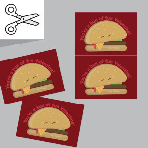 Agradecimiento Tarjeta de San Valentín de Hamburguesa Adorable Co