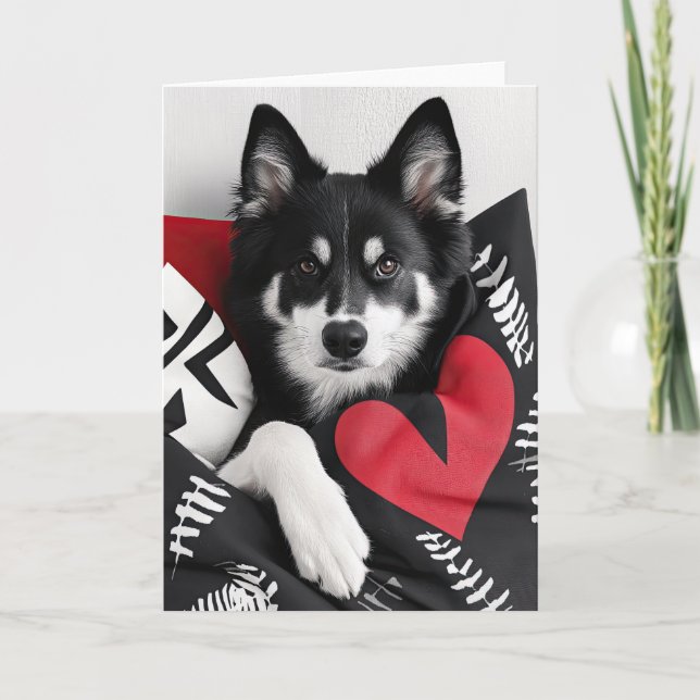 Agradecimiento Tarjeta de San Valentín de Lapphund finlandesa (Anverso)
