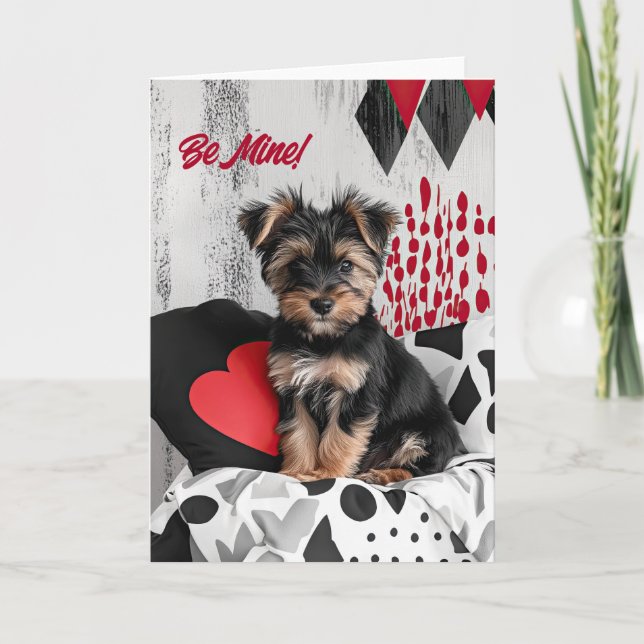 Agradecimiento Tarjeta de San Valentín de Yorkshire Terrier (Anverso)