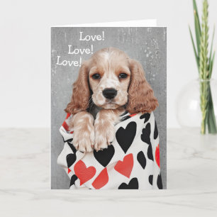 Agradecimiento Tarjeta de San Valentín para perro Cocker Spaniel
