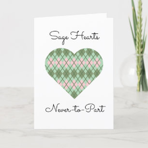 Agradecimiento Tarjeta de San Valentín Sage Hearts Sage y Pink Ar