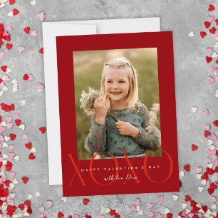 Agradecimiento Tarjeta de San Valentín XOXO Fotográfica Red Moder