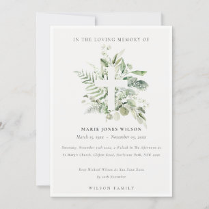 Agradecimiento Tarjeta de servicio conmemorativo Eucalyptus Fern 