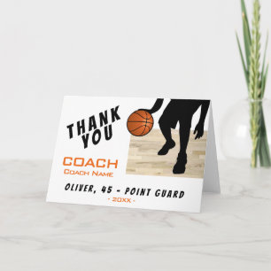 Agradecimiento Tarjeta de silueta de jugador de baloncesto Gracia