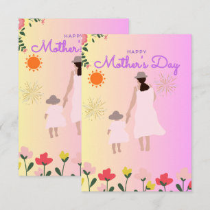 Agradecimiento Tarjeta de Silueta del Día de la Madre – Mamá e Hi