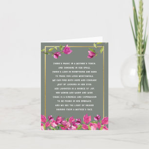 Agradecimiento Tarjeta de simpatía floral por pérdida de madre o