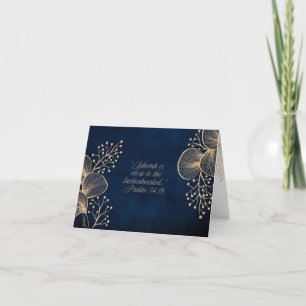 Agradecimiento Tarjeta de simpatía JW Floral azul y dorada