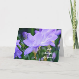 Agradecimiento Tarjeta de simpatía Purple Freesia Tear Drop Scrip