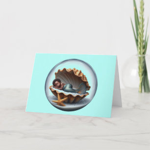 Agradecimiento Tarjeta de sirena para bebés africana