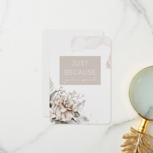 Agradecimiento Tarjeta de Solo Porque Eres Tan Especial (Anverso/Reverso In Situ)