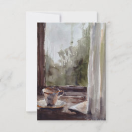 Agradecimiento tarjeta de té en un día lluvioso