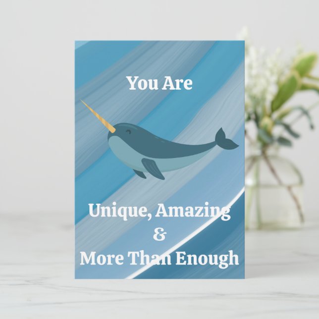 Agradecimiento Tarjeta de tipografía 'Eres único y asombroso' (Anverso de pie)