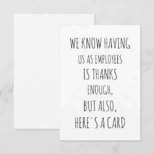 Agradecimiento Tarjeta de trabajo divertida para grupo - Tarjeta