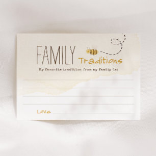 Agradecimiento Tarjeta de tradiciones familiares de la familia de