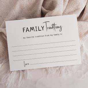 Agradecimiento Tarjeta de Tradiciones Familiares Neutras Modernas