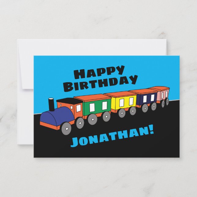 Agradecimiento Tarjeta de tren de cumpleaños personalizada (Anverso)