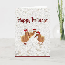 Agradecimiento Tarjeta de tres pollones de Santa Ducks en Navidad