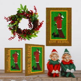 Agradecimiento Tarjeta de vacaciones Art Nouveau Scotty Dog