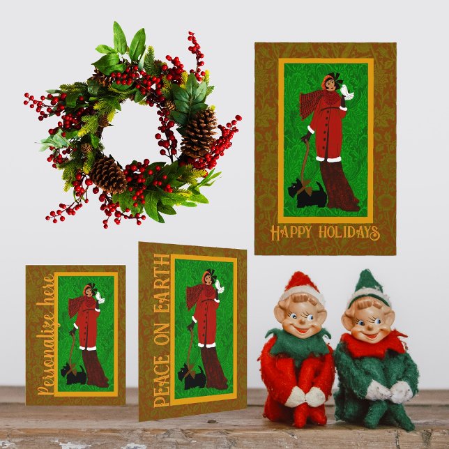 Agradecimiento Tarjeta de vacaciones Art Nouveau Scotty Dog (Subido por el creador)