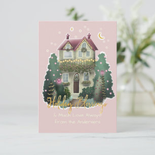 Agradecimiento Tarjeta de vacaciones Boho Pastel, saludo pintado