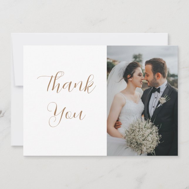 Agradecimiento Tarjeta de vacaciones de dos fotos blanca (Anverso)