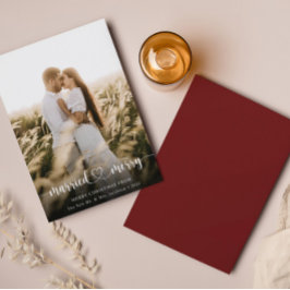 Agradecimiento Tarjeta de vacaciones de foto con guión elegante d