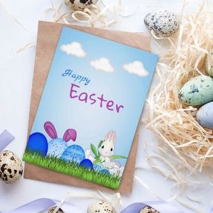 Agradecimiento Tarjeta de vacaciones de huevos de Pascua azul per