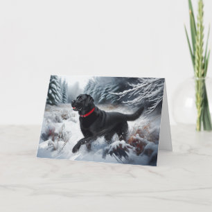 Agradecimiento Tarjeta de vacaciones de Navidad con perro Labrado