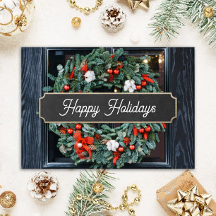 Agradecimiento Tarjeta de vacaciones de Navidades clásicos Realto