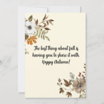 tarjeta de vacaciones de otoño