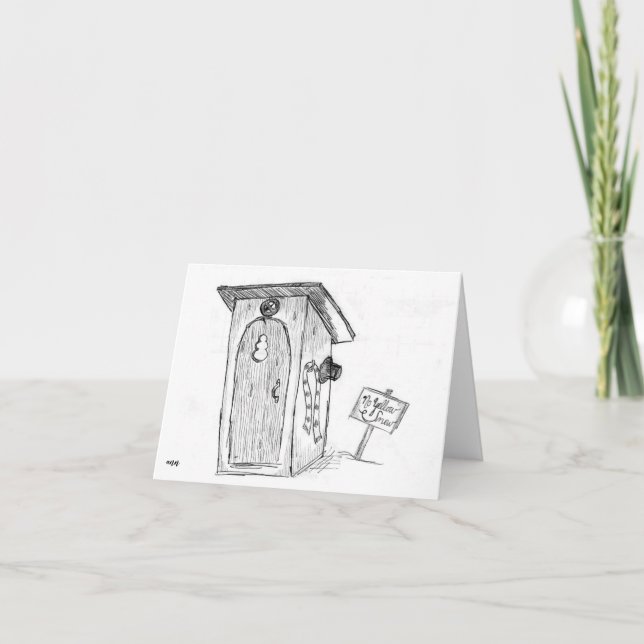 Agradecimiento Tarjeta de vacaciones Snowman Humor... navidades f (Anverso)