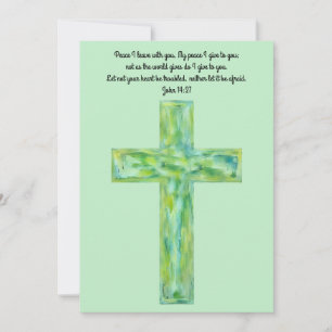 Agradecimiento Tarjeta de verso bíblico Cruz de Fe Rústica y Paz