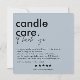 Agradecimiento Tarjeta de visita moderna de Candle Care
