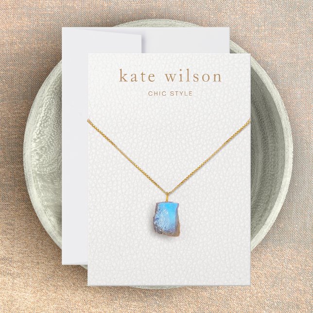 Agradecimiento Tarjeta de visualización de collares de cuero blan (Subido por el creador)