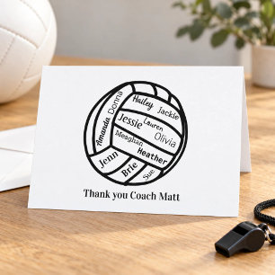 Agradecimiento Tarjeta de voleibol con nombre personalizado de en