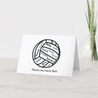 Tarjeta de voleibol con nombre personalizado de en