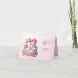 Agradecimiento Tarjeta decorativa de Bow Rosa