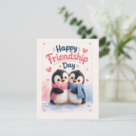 Agradecimiento Tarjeta del Día de la Amistad de Pingüinos Lindos