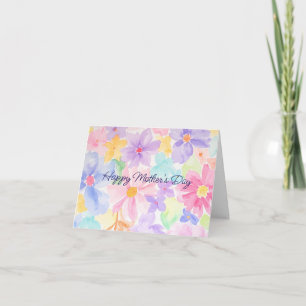 Agradecimiento Tarjeta del Día de la Madre con Acuarela Floral