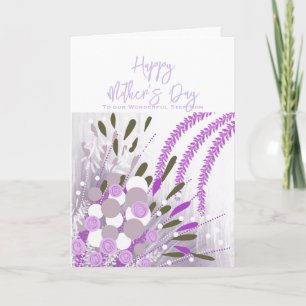 Agradecimiento Tarjeta del Día de la Madre con flores abstractas 