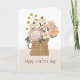 Agradecimiento Tarjeta del día de la madre con flores ilustradas