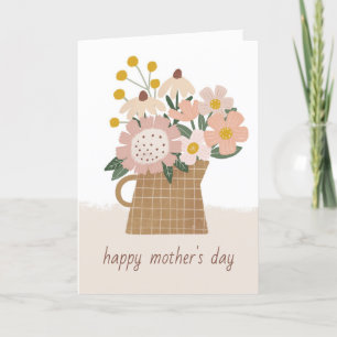 Agradecimiento Tarjeta del día de la madre con flores ilustradas
