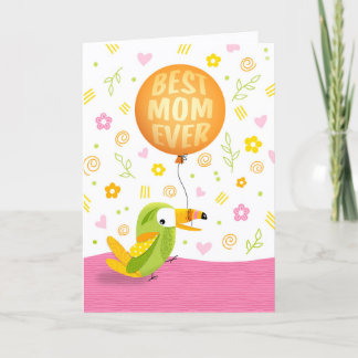 Agradecimiento Tarjeta del Día de la Madre con Pájaro Sassy Lindo