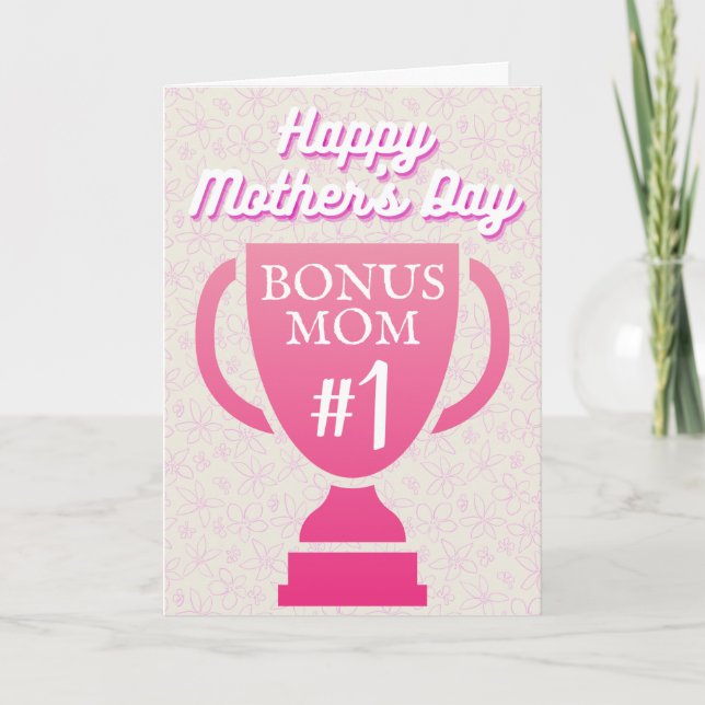 Agradecimiento Tarjeta del Día de la Madre de Bonus Mom #1 (Anverso)
