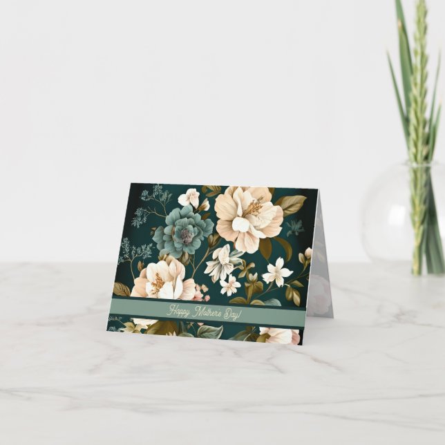 AGRADECIMIENTO TARJETA DEL DÍA DE LA MADRE DE DISEÑO FLORAL DE VI (Anverso)