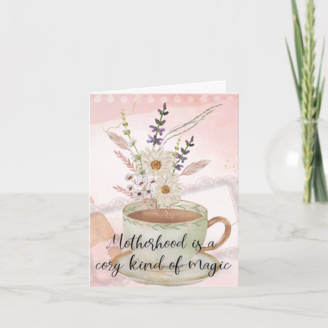 Agradecimiento Tarjeta del día de la madre de flor presionada - E (Anverso)